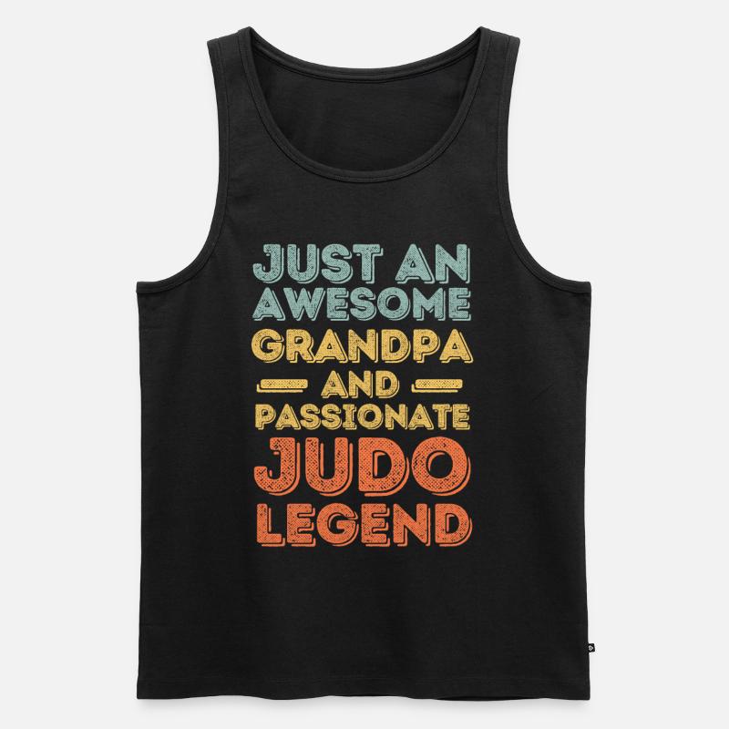 Opa Judo retro - Männer Premium Bio Tank Top - Schwarz