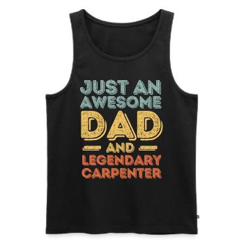 Papa Carpenter Fête des pères - Débardeur bio Premium Homme - noir - Devant - Michal (187cm)