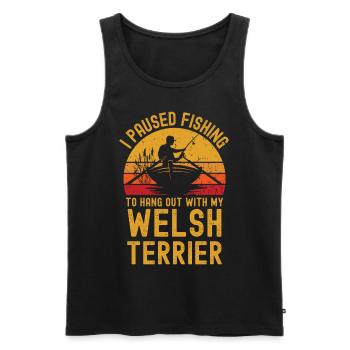 Fishing, fishing and Welsh Terrier - Men's Premium Organic Tank Top - black - Front - Michal (187cm)