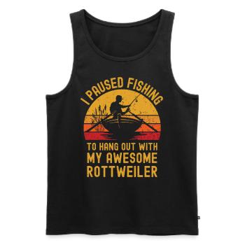 Angeln, Fischen und Rottweiler - Männer Premium Bio Tank Top - Schwarz - Vorne - AI Model Male 178 light (178cm)
