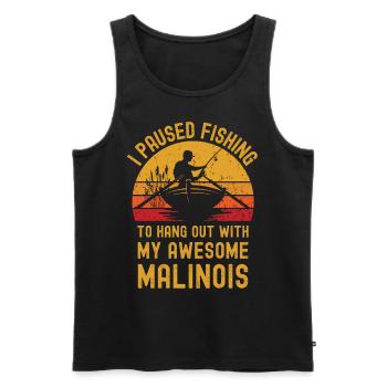Angeln, Fischen und Malinois - Männer Premium Bio Tank Top - Schwarz - Vorne - Michal (187cm)