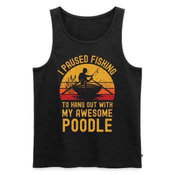 Angeln, Fischen und Pudel - Männer Premium Bio Tank Top - Schwarz - Vorne - Michal (187cm)