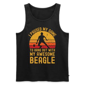Badminton und Beagle - Männer Premium Bio Tank Top - Schwarz - Vorne - AI Model Male 178 light (178cm)