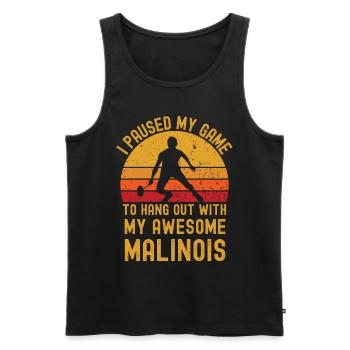 Badminton und Malinois - Männer Premium Bio Tank Top - Schwarz - Vorne - Michal (187cm)