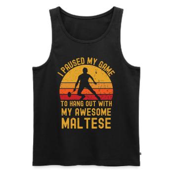 Badminton und Malteser - Männer Premium Bio Tank Top - Schwarz - Vorne - Michal (187cm)