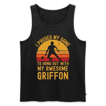 Badminton und Griffon - Männer Premium Bio Tank Top - Schwarz - Vorne - AI Model Male 178 light (178cm)