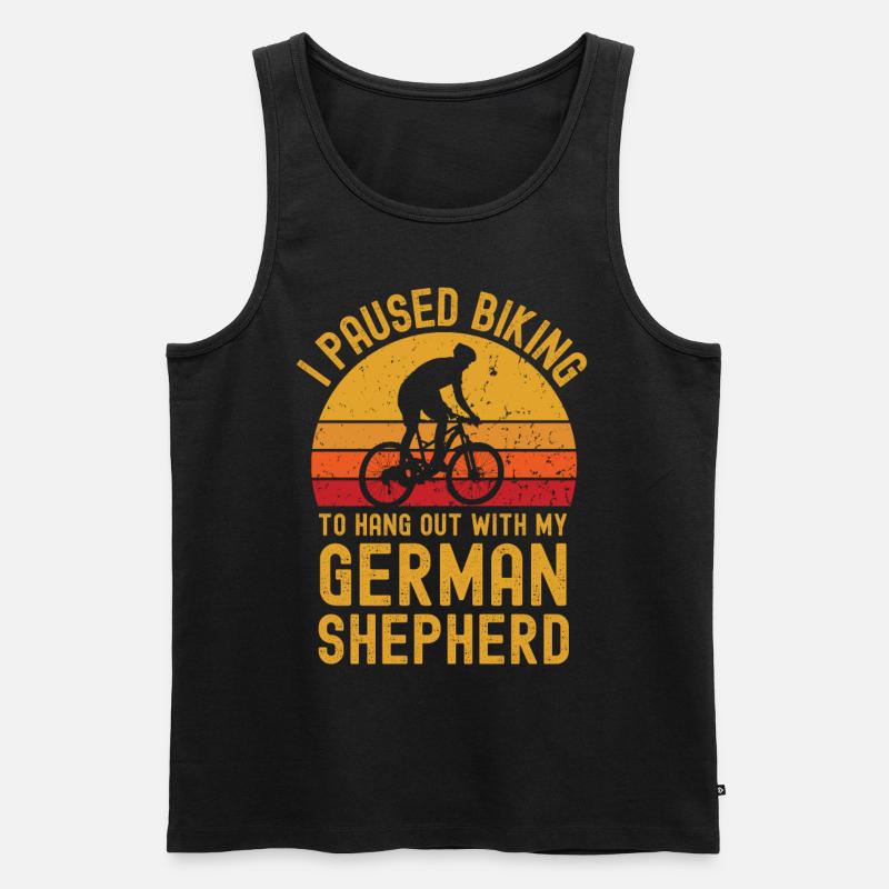 Radfahren und Deutscher Schäferhund - Männer Premium Bio Tank Top - Schwarz