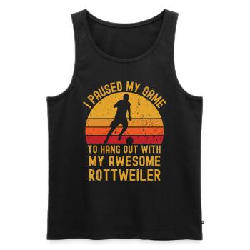 Fußball und Rottweiler - Männer Premium Bio Tank Top - Schwarz - Vorne - Michal (187cm)