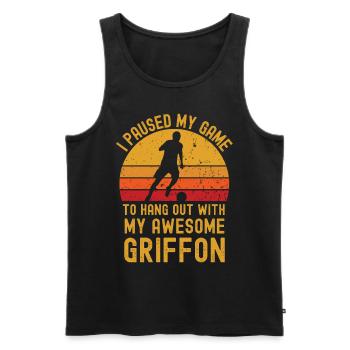 Fußball und Griffon - Männer Premium Bio Tank Top - Schwarz - Vorne - AI Model Male 178 light (178cm)