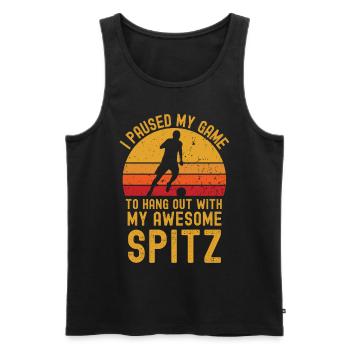 Football and Spitz - Men's Premium Organic Tank Top - black - Front - Michal (187cm)