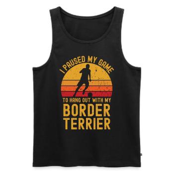 Football and Border Terriers - Men's Premium Organic Tank Top - black - Front - Michal (187cm)