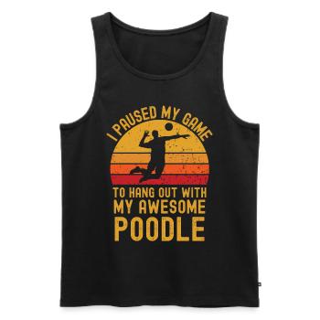 Volleyball und Pudel - Männer Premium Bio Tank Top - Schwarz - Vorne - Michal (187cm)