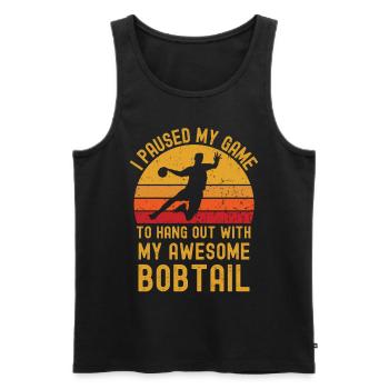 Handball and Bobtail - Men's Premium Organic Tank Top - black - Front - AI Model Male 178 light (178cm)