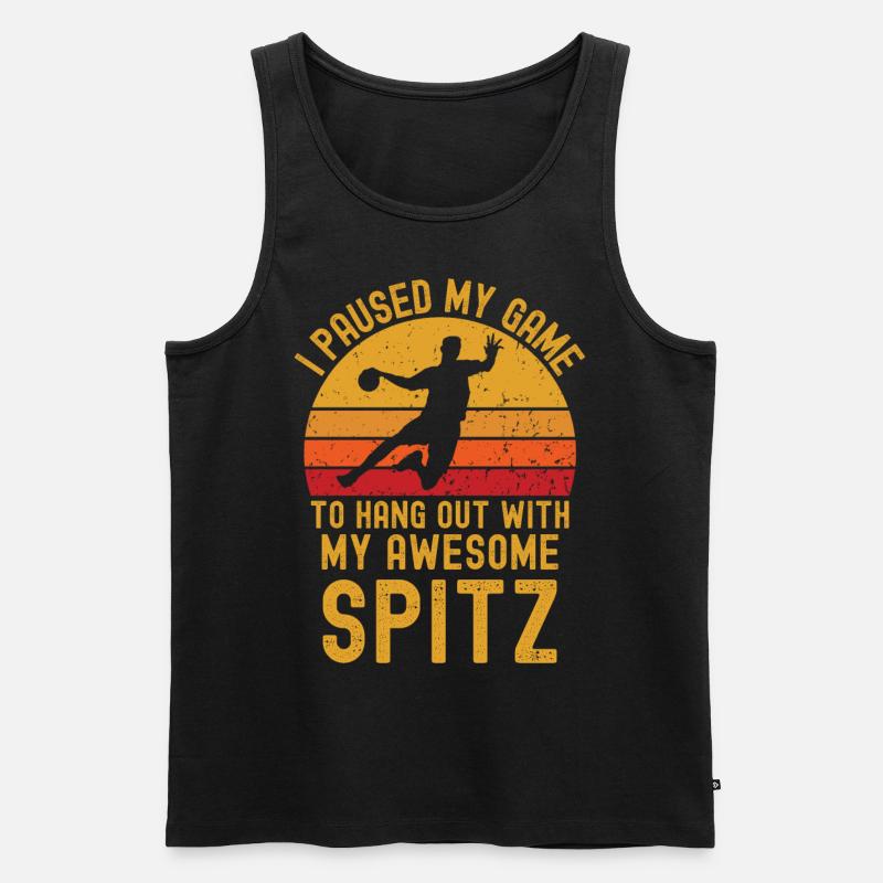 Handball und Spitz - Männer Premium Bio Tank Top - Schwarz