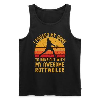 Tennis und Rottweiler - Männer Premium Bio Tank Top - Schwarz - Vorne - Michal (187cm)