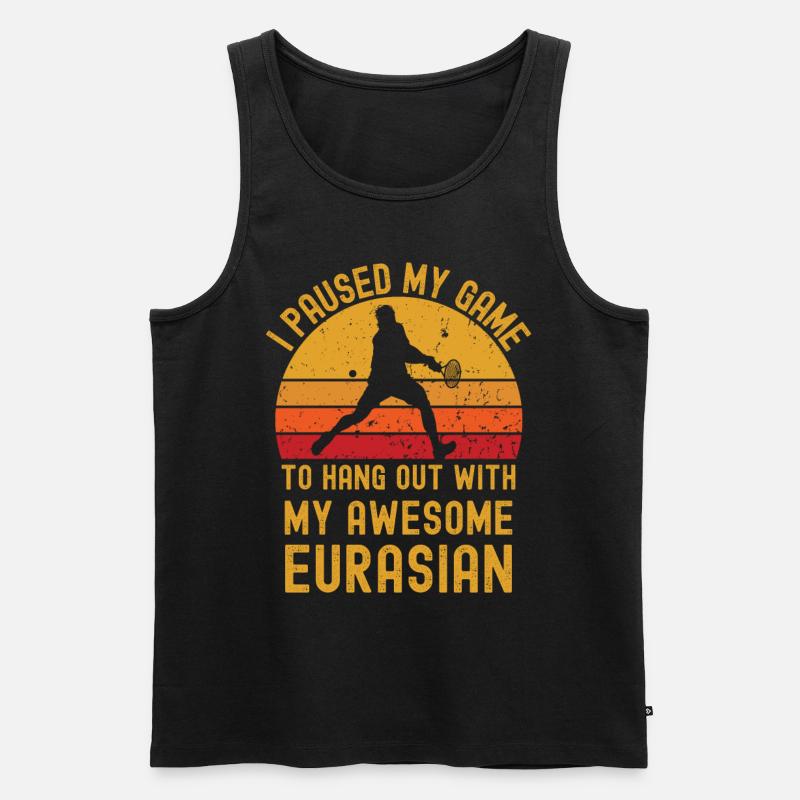 Tennis und Eurasier - Männer Premium Bio Tank Top - Schwarz