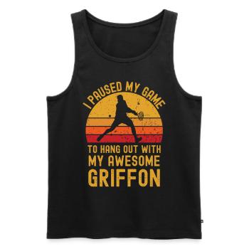 Tennis und Griffon - Männer Premium Bio Tank Top - Schwarz - Vorne - AI Model Male 178 light (178cm)