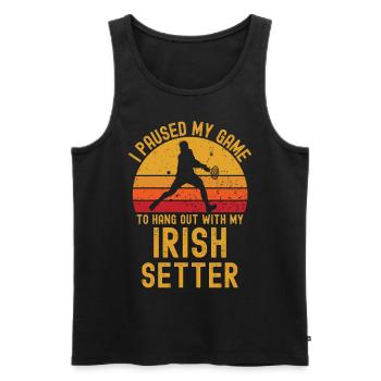 Tennis and Irish-Setter - Men's Premium Organic Tank Top - black - Front - Michal (187cm)
