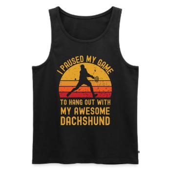 Tennis und Dackel - Männer Premium Bio Tank Top - Schwarz - Vorne - Michal (187cm)