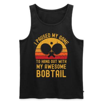 Table tennis and bobtail - Men's Premium Organic Tank Top - black - Front - AI Model Male 178 light (178cm)