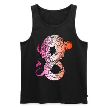 Japanese Dragon Vintage Demon Retro 103 - Men's Premium Organic Tank Top - black - Front - Michal (187cm)