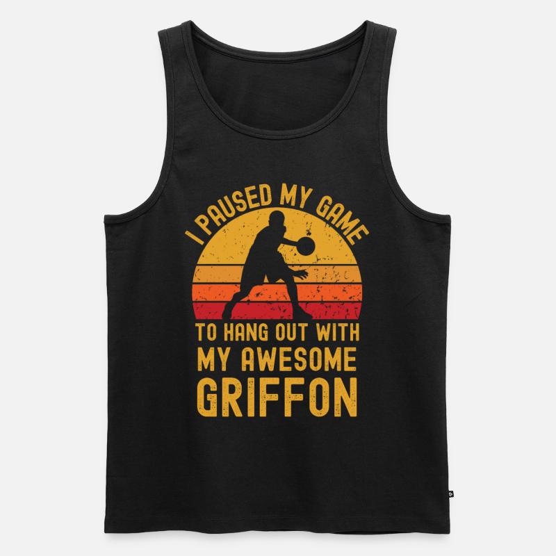 Basketball und Griffon - Männer Premium Bio Tank Top - Schwarz