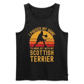 Basketball and Scottish Terriers - Men's Premium Organic Tank Top - black - Front - AI Model Male 178 light (178cm)