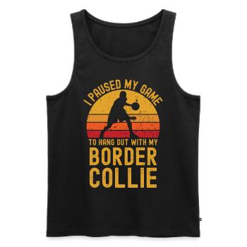 Basketball and Border Collie - Men's Premium Organic Tank Top - black - Front - Michal (187cm)