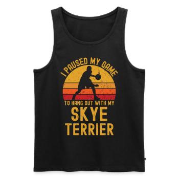 Basketball und Skye-Terrier - Männer Premium Bio Tank Top - Schwarz - Vorne - AI Model Male 178 light (178cm)