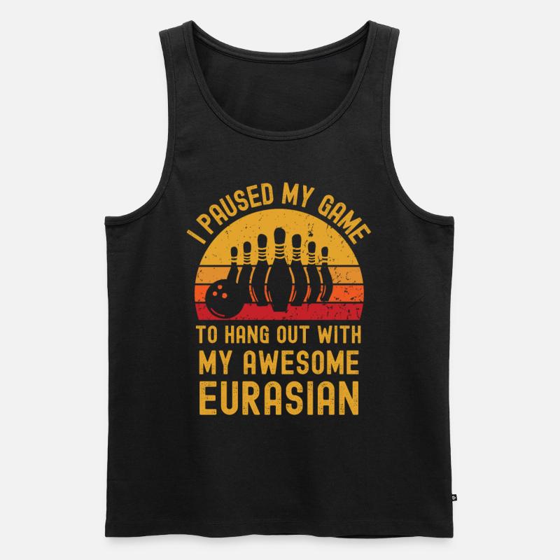 Bowling und Eurasier - Männer Premium Bio Tank Top - Schwarz