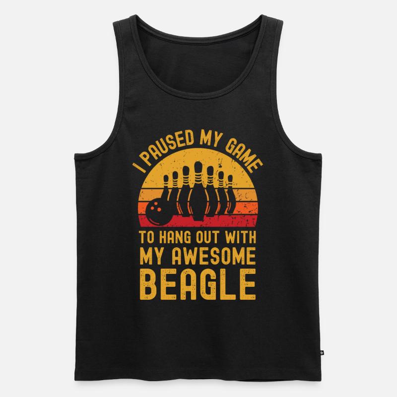 Bowling und Beagle - Männer Premium Bio Tank Top - Schwarz