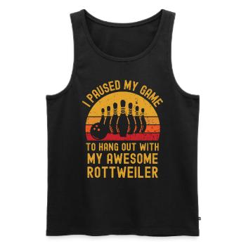 Bowling und Rottweiler - Männer Premium Bio Tank Top - Schwarz - Vorne - Michal (187cm)