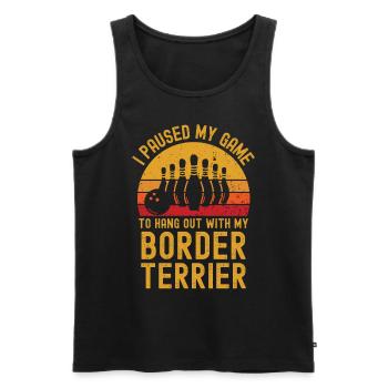 Bowling and Border Terriers - Men's Premium Organic Tank Top - black - Front - Michal (187cm)