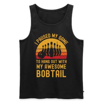 Bowling and Bobtail - Men's Premium Organic Tank Top - black - Front - AI Model Male 178 light (178cm)