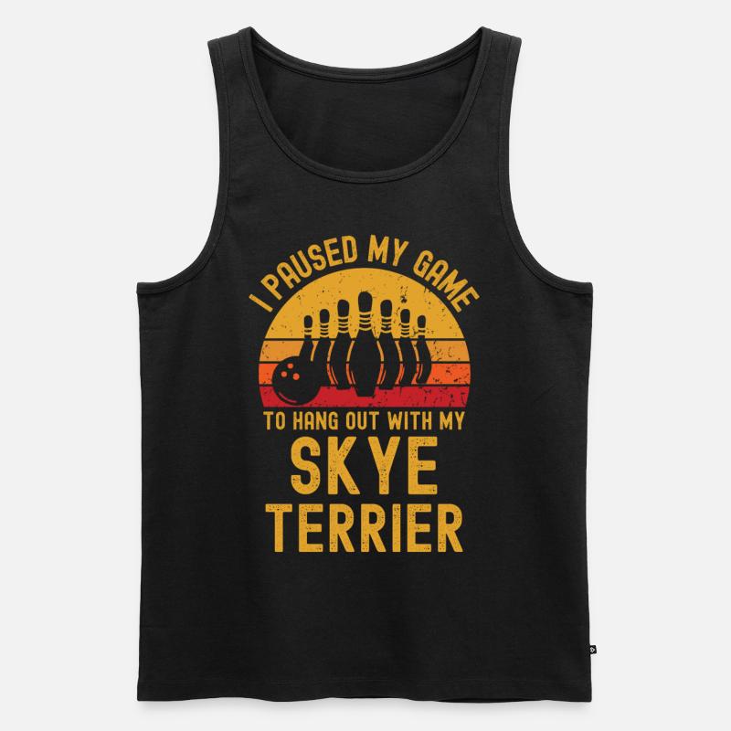 Bowling und Skye-Terrier - Männer Premium Bio Tank Top - Schwarz