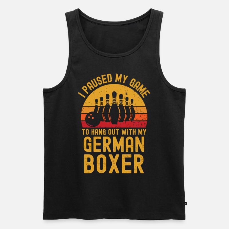 Bowling und Deutscher-Boxer - Männer Premium Bio Tank Top - Schwarz