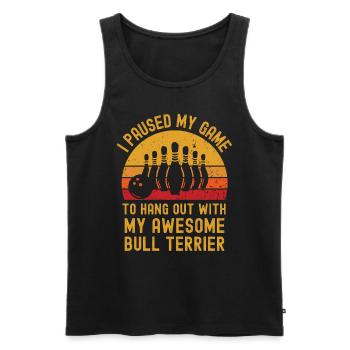 Bowling et Bull Terriers - Débardeur bio Premium Homme - noir - Devant - Michal (187cm)
