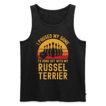 Bowling et Russel Terriers - Débardeur bio Premium Homme - noir - Devant - Michal (187cm)