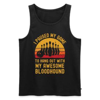 Bowling und Bloodhound - Männer Premium Bio Tank Top - Schwarz - Vorne - AI Model Male 178 light (178cm)