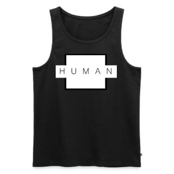 Human Aesthetics Gift - Men's Premium Organic Tank Top - black - Front - AI Model Male 178 light (178cm)