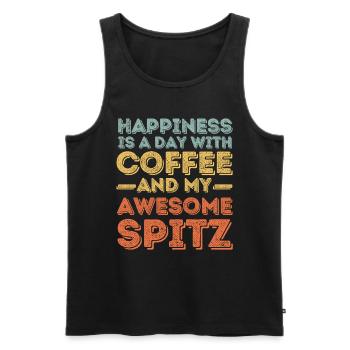 Spitz Café pour chiens - Débardeur bio Premium Homme - noir - Devant - Michal (187cm)