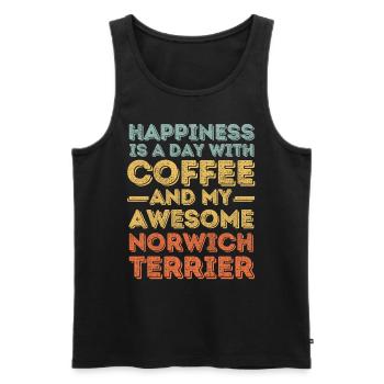 Norwich-Terrier Kaffee Hund Cafe - Männer Premium Bio Tank Top - Schwarz - Vorne - Michal (187cm)