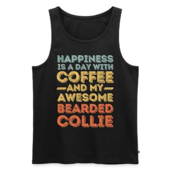Café pour chiens de café Bearded-Collie - Débardeur bio Premium Homme - noir - Devant - Michal (187cm)