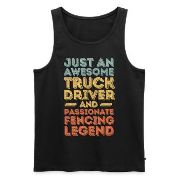 Truck driver fencing retro - Men's Premium Organic Tank Top - black - Front - Michal (187cm)