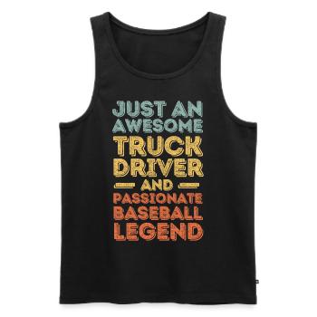 LKW-Fahrer Baseball retro - Männer Premium Bio Tank Top - Schwarz - Vorne - Michal (187cm)