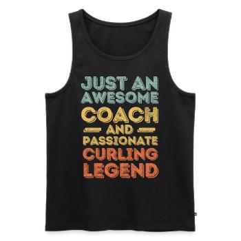 Trainer Curling retro - Men's Premium Organic Tank Top - black - Front - Michal (187cm)