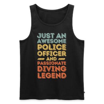 Polizist Tauchen retro - Männer Premium Bio Tank Top - Schwarz - Vorne - Michal (187cm)
