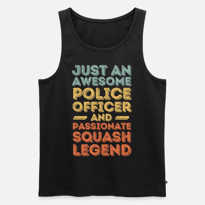 Polizist Squash retro - Männer Premium Bio Tank Top - Schwarz