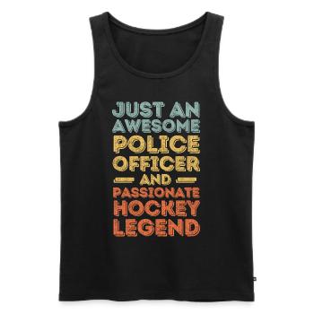 Policeman Hockey retro - Men's Premium Organic Tank Top - black - Front - Michal (187cm)