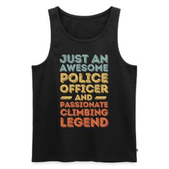 Polizist Klettern retro - Männer Premium Bio Tank Top - Schwarz - Vorne - AI Model Male 178 light (178cm)